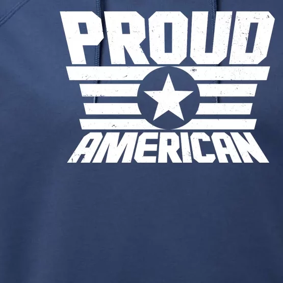 Distressed Proud American USA Patriot Performance Fleece Hoodie