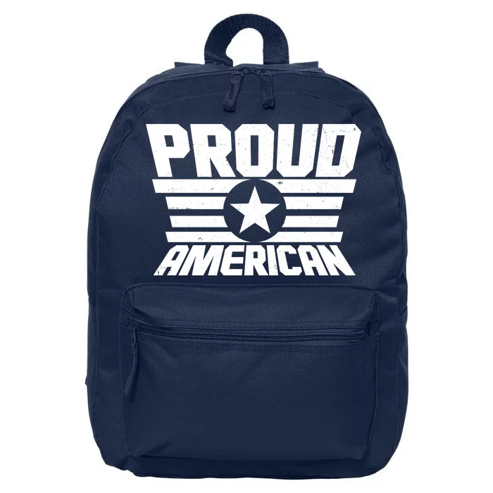 Distressed Proud American USA Patriot 16 in Basic Backpack