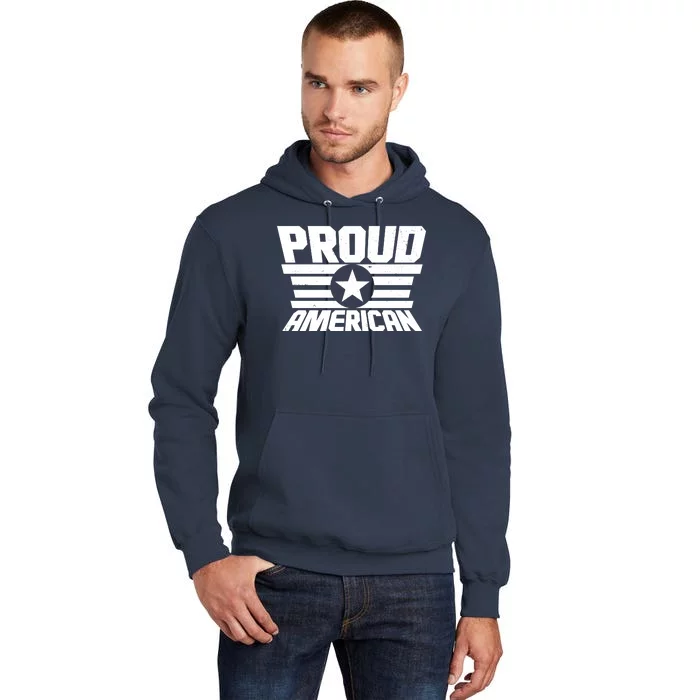 Distressed Proud American USA Patriot Tall Hoodie