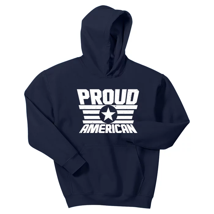 Distressed Proud American USA Patriot Kids Hoodie