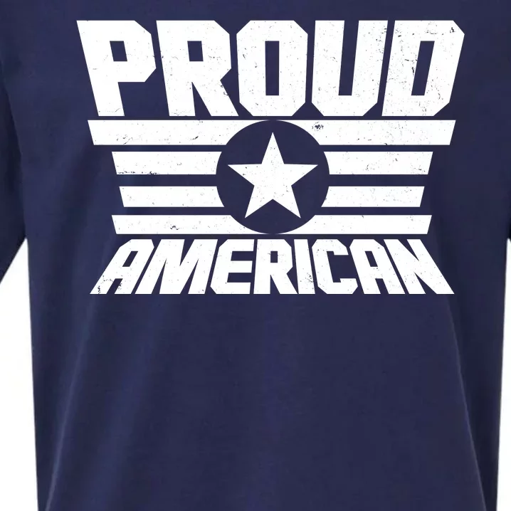 Distressed Proud American USA Patriot Sueded Cloud Jersey T-Shirt