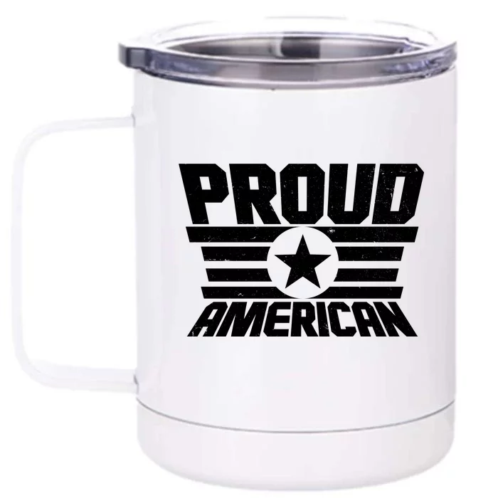 Distressed Proud American USA Patriot Front & Back 12oz Stainless Steel Tumbler Cup