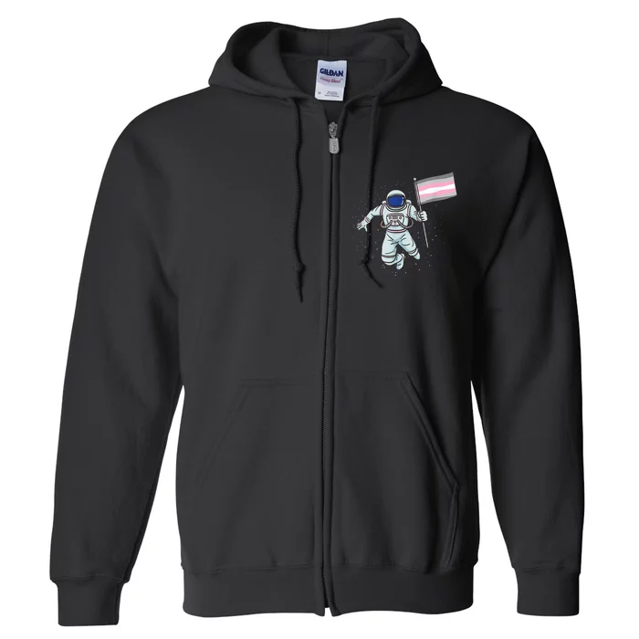 Demigirl Pride Astronaut Flag Full Zip Hoodie