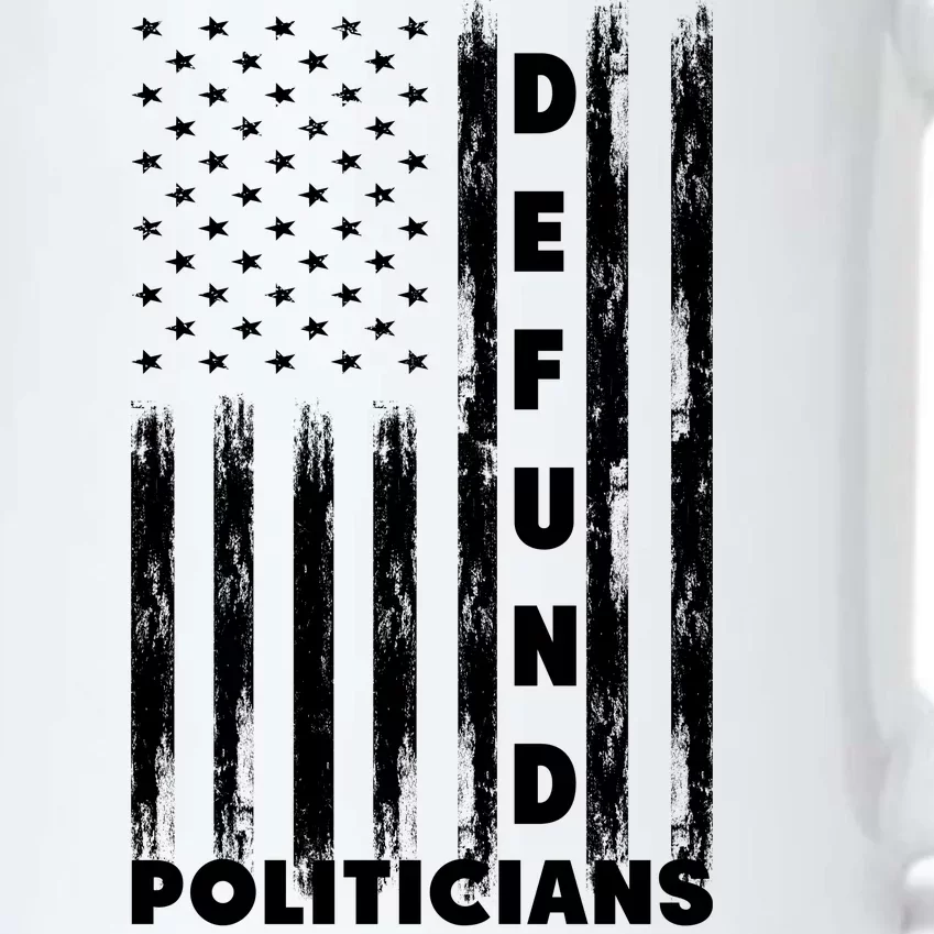 Defund Politicians America Flag Anti Government Black Color Changing Mug