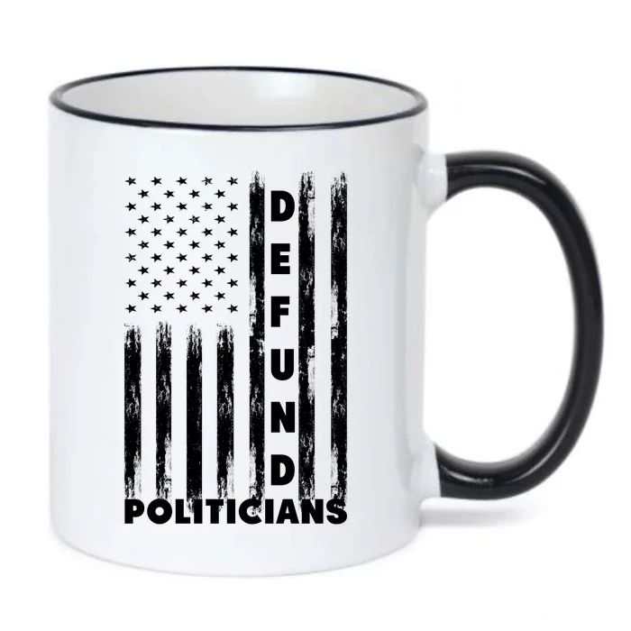 Defund Politicians America Flag Anti Government Black Color Changing Mug