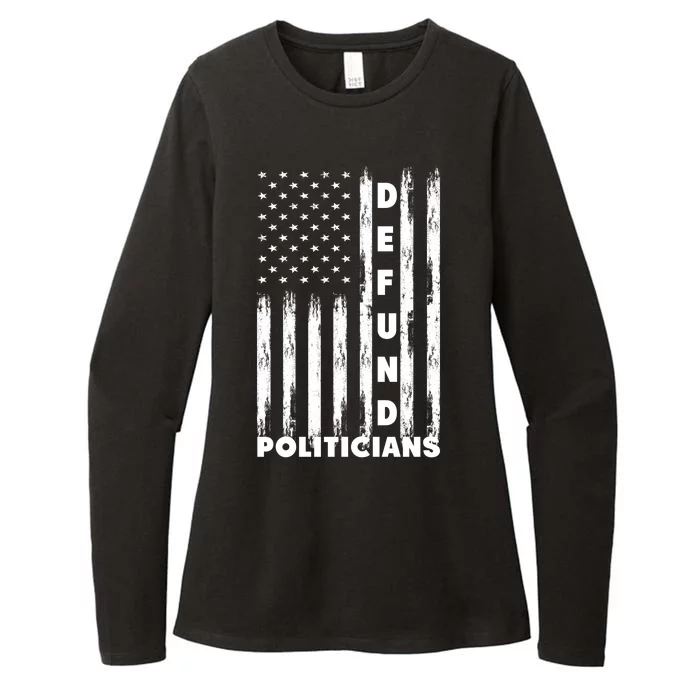 Defund Politicians America Flag Anti Government Womens CVC Long Sleeve Shirt