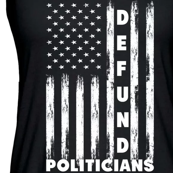 Defund Politicians America Flag Anti Government Ladies Essential Flowy Tank