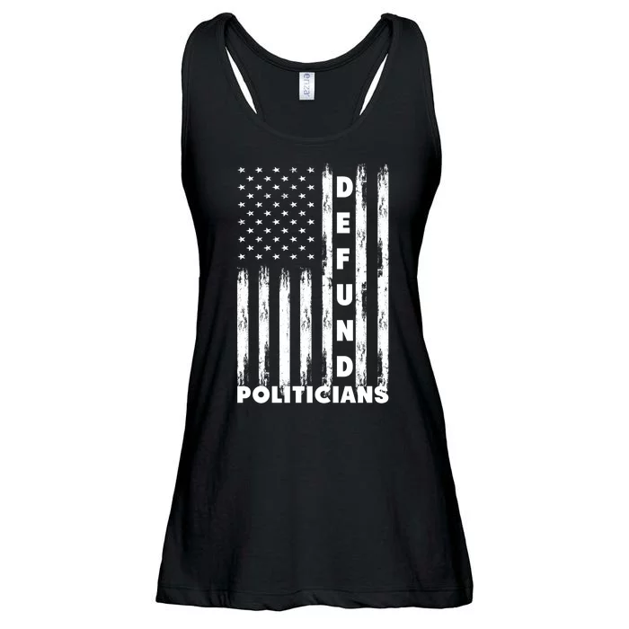 Defund Politicians America Flag Anti Government Ladies Essential Flowy Tank