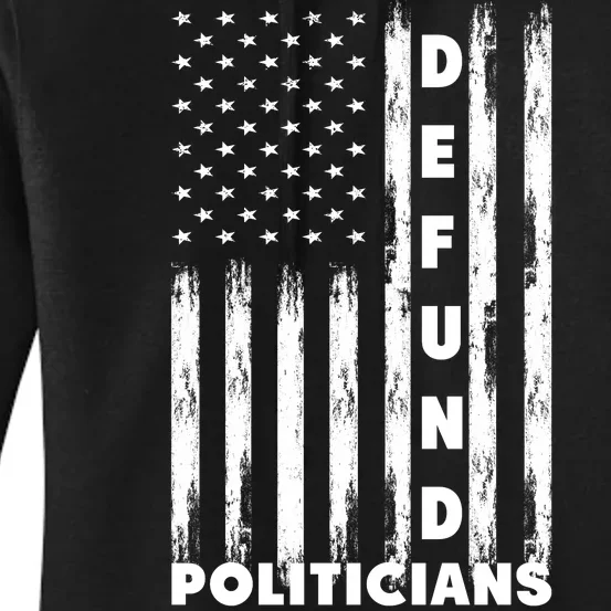 Defund Politicians America Flag Anti Government Women's Pullover Hoodie