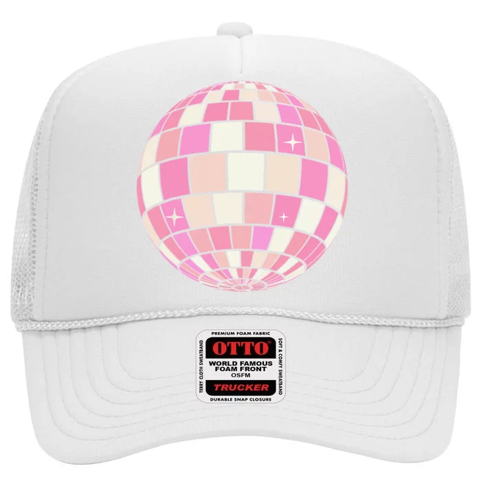 Danish Pastel Aesthetic Disco Ball High Crown Mesh Trucker Hat