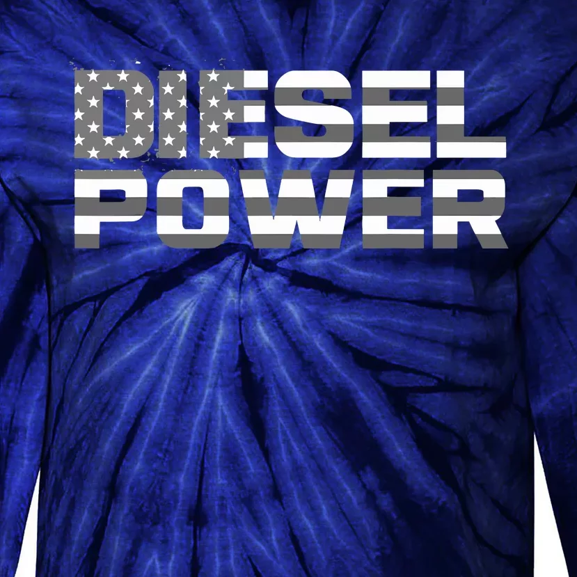 Diesel Power American Flag Funny Truck Mechanic Gift For Tie-Dye Long Sleeve Shirt