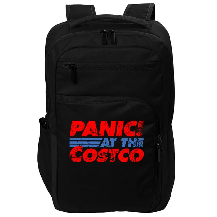 Distressed Panic At The Costco Funny Meme Impact Tech Backpack