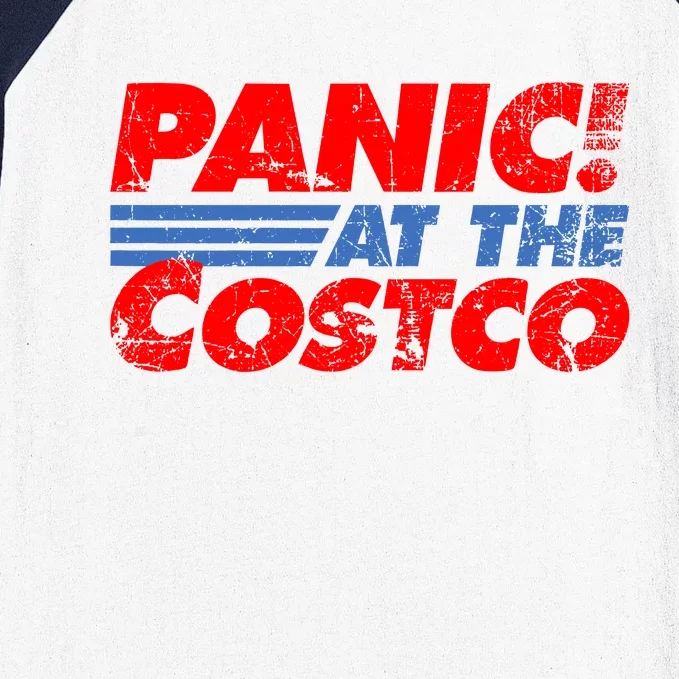 Distressed Panic At The Costco Funny Meme Baseball Sleeve Shirt