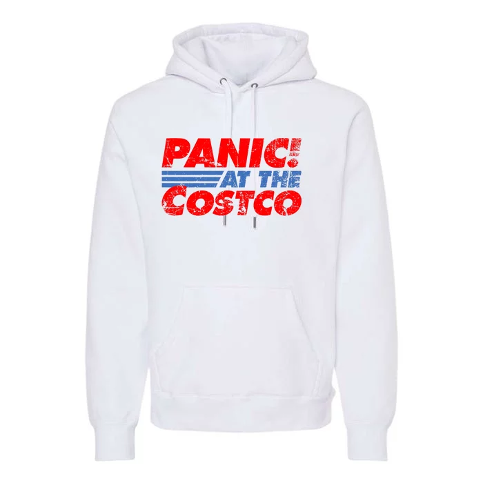 Distressed Panic At The Costco Funny Meme Premium Hoodie