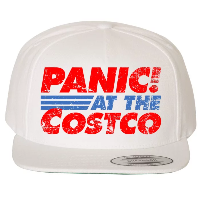 Distressed Panic At The Costco Funny Meme Wool Snapback Cap