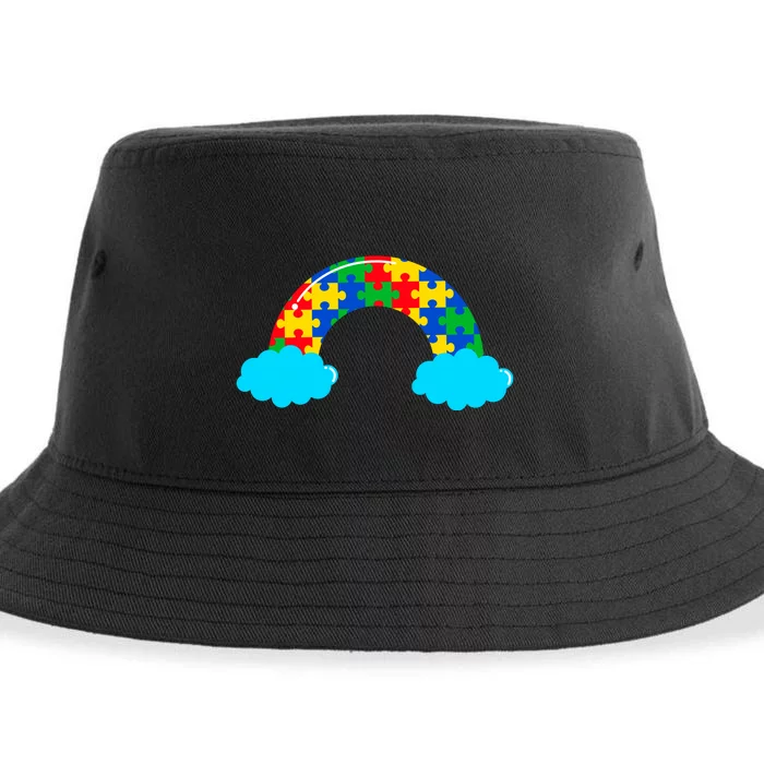 Digital Papers_Autism Awareness_PNG Sustainable Bucket Hat