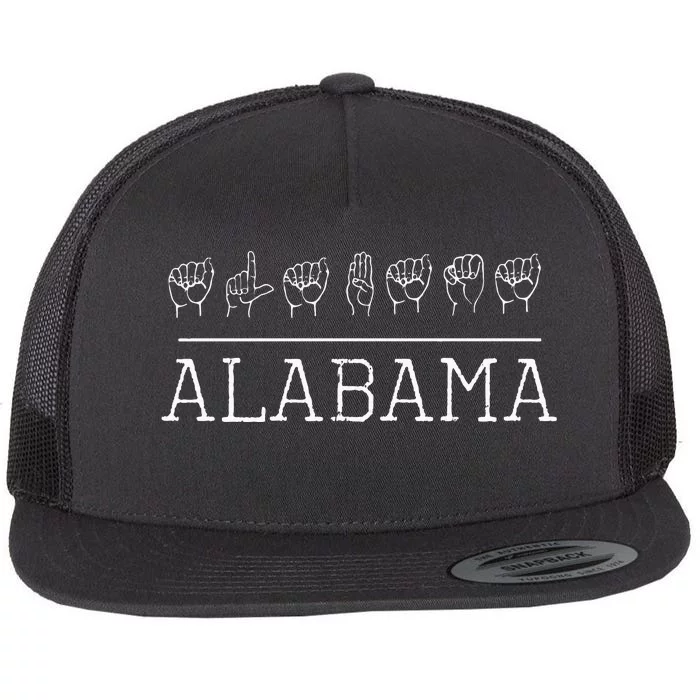 Deaf Pride Alabama Trendy Asl Sign Language Fan Gift Flat Bill Trucker Hat