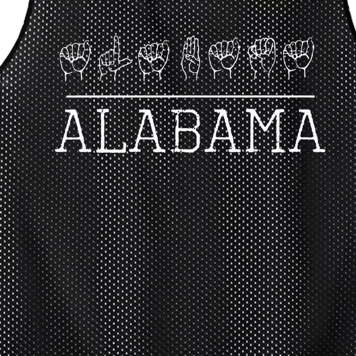 Deaf Pride Alabama Trendy Asl Sign Language Fan Gift Mesh Reversible Basketball Jersey Tank