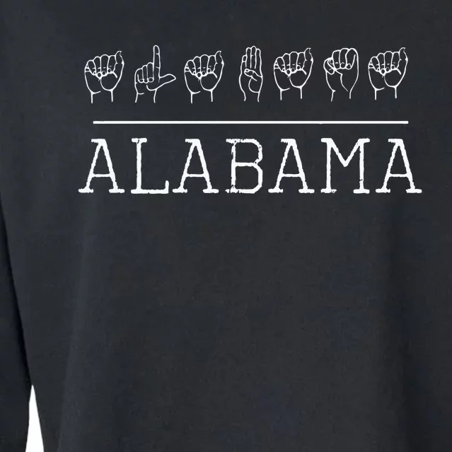 Deaf Pride Alabama Trendy Asl Sign Language Fan Gift Cropped Pullover Crew