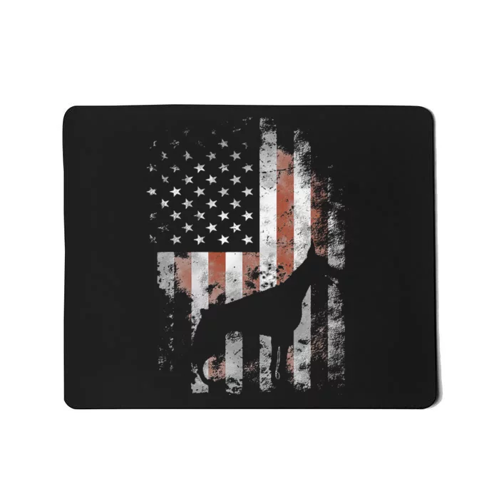 Doberman Pinscher American Flag Patriotic Gifts Mousepad