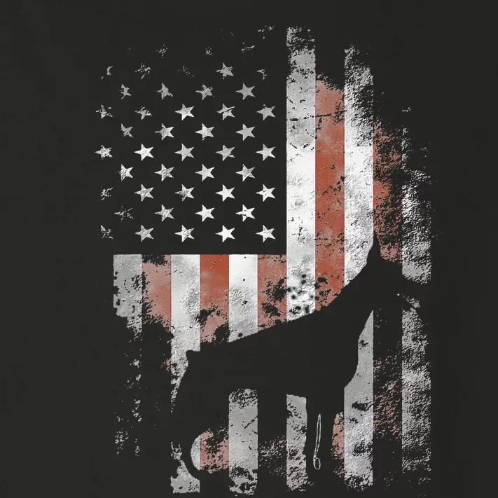 Doberman Pinscher American Flag Patriotic Gifts Toddler Long Sleeve Shirt