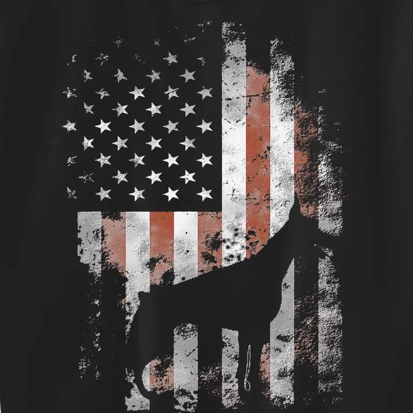 Doberman Pinscher American Flag Patriotic Gifts Kids Sweatshirt