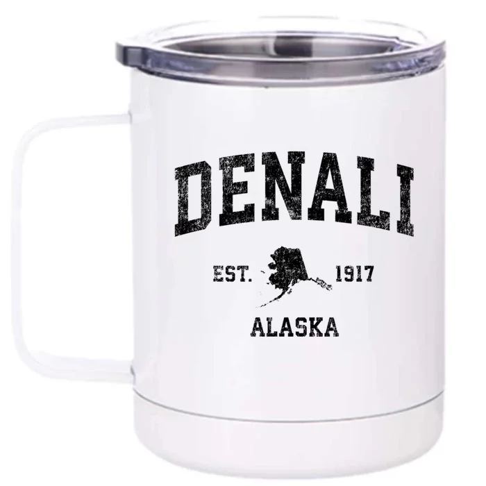 Denali Park Alaska Ak Vintage Established Sports Design Front & Back 12oz Stainless Steel Tumbler Cup