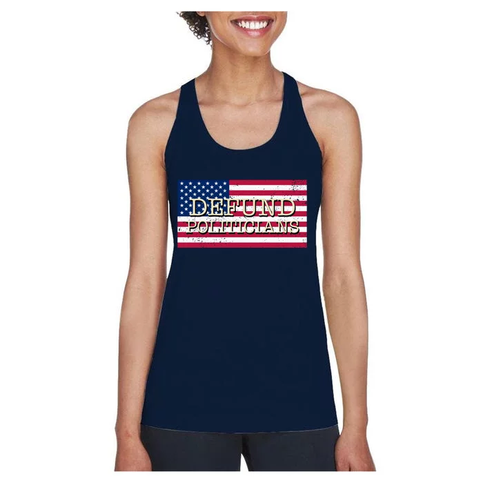 Defund Politicians American Flag Women's Racerback Tank