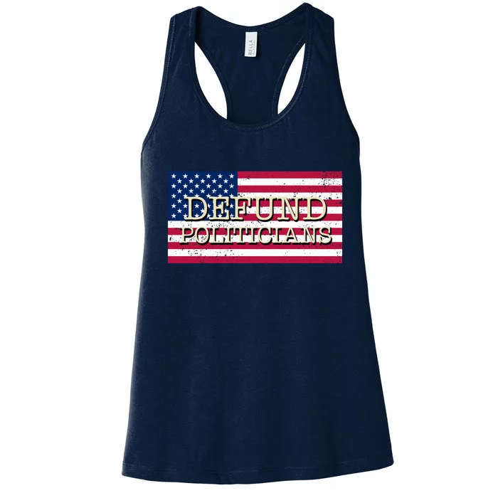 Defund Politicians American Flag Women's Racerback Tank