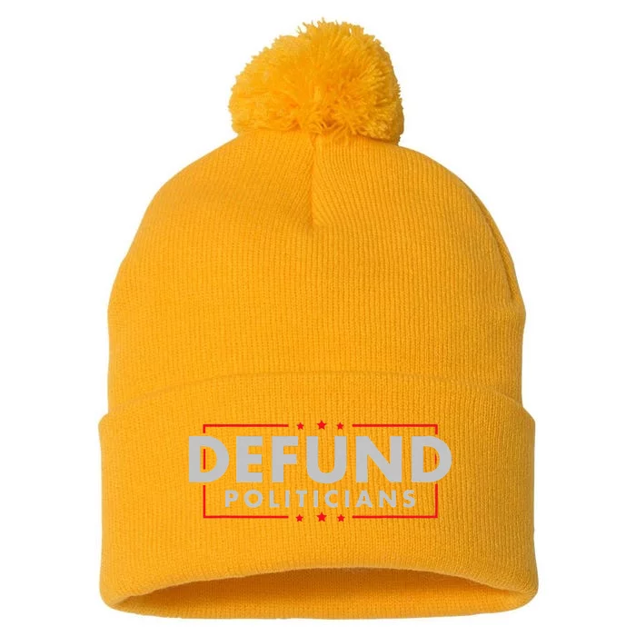 Defund Politicians Anti Government Political Pom Pom 12in Knit Beanie