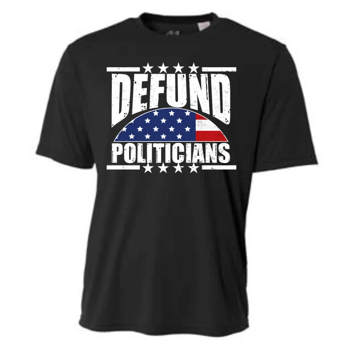 Defund Politicians American USA Flag Cooling Performance Crew T-Shirt