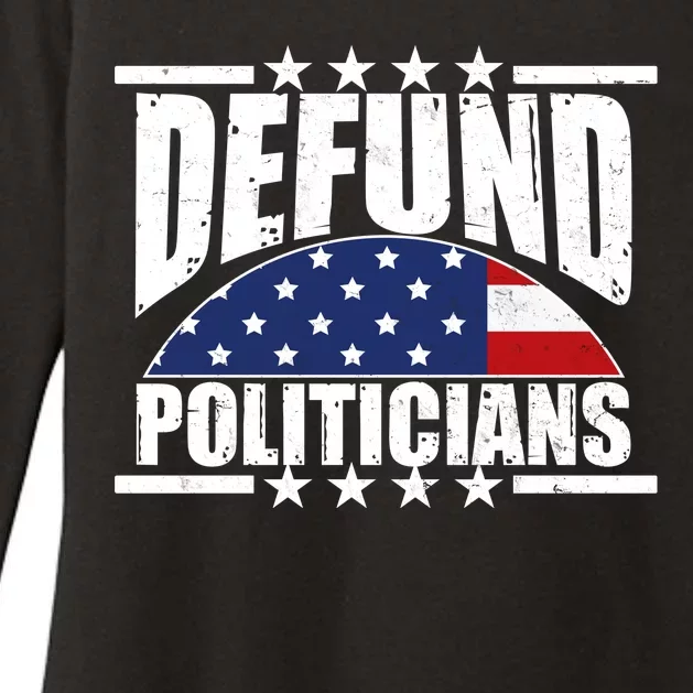 Defund Politicians American USA Flag Womens CVC Long Sleeve Shirt