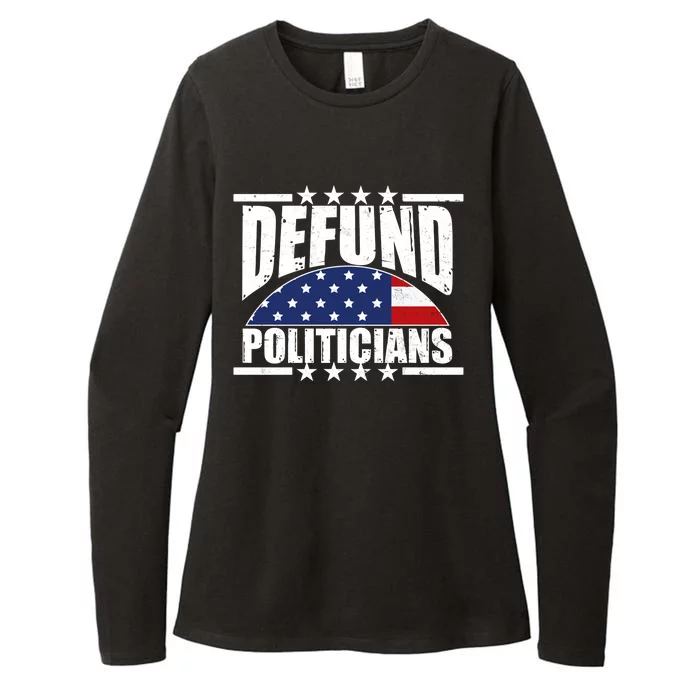 Defund Politicians American USA Flag Womens CVC Long Sleeve Shirt