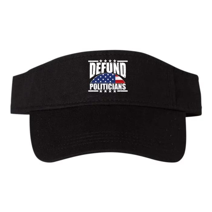 Defund Politicians American USA Flag Valucap Bio-Washed Visor