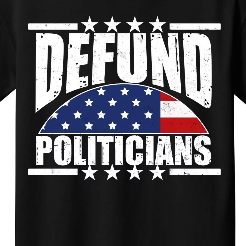 Defund Politicians American USA Flag Kids T-Shirt