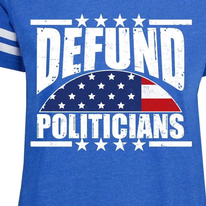 Defund Politicians American USA Flag Enza Ladies Jersey Football T-Shirt