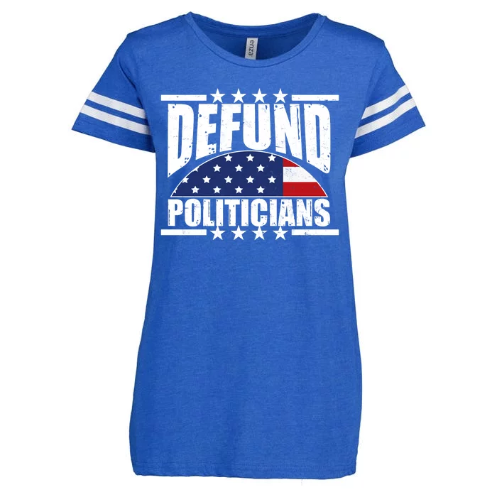 Defund Politicians American USA Flag Enza Ladies Jersey Football T-Shirt