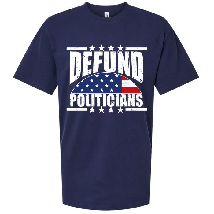 Defund Politicians American USA Flag Sueded Cloud Jersey T-Shirt