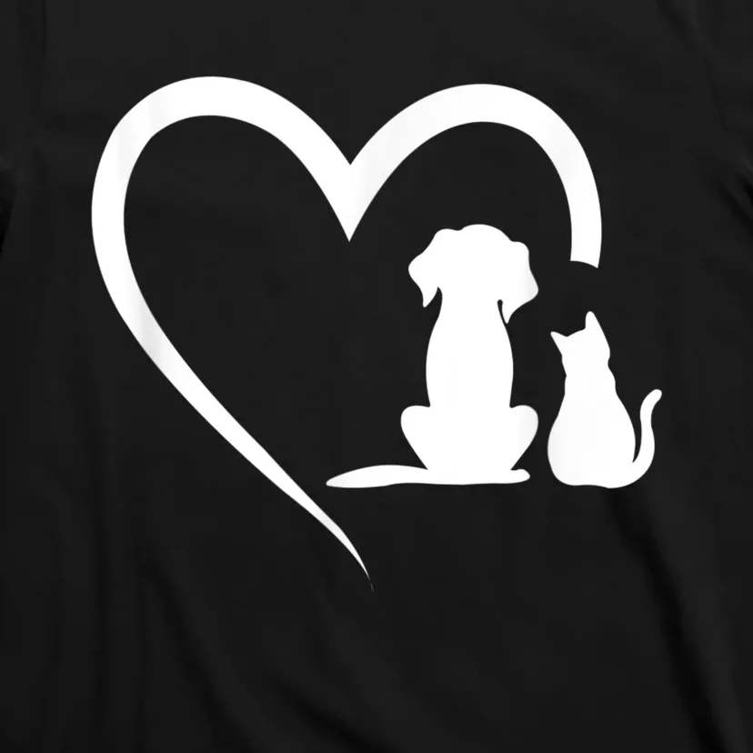 Dog Puppy And Baby Cat Heart Animal Dog & Cat T-Shirt