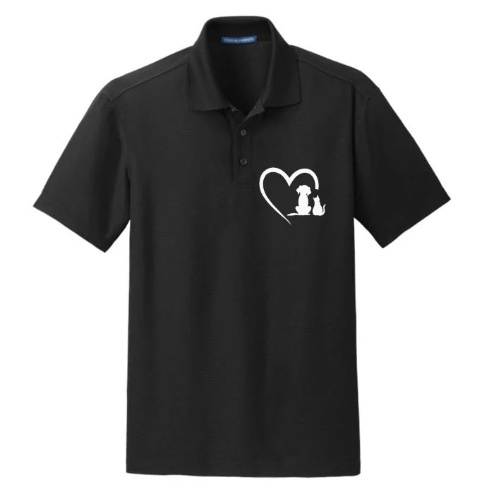 Dog Puppy And Baby Cat Heart Animal Dog & Cat Heart Dry Zone Grid Performance Polo