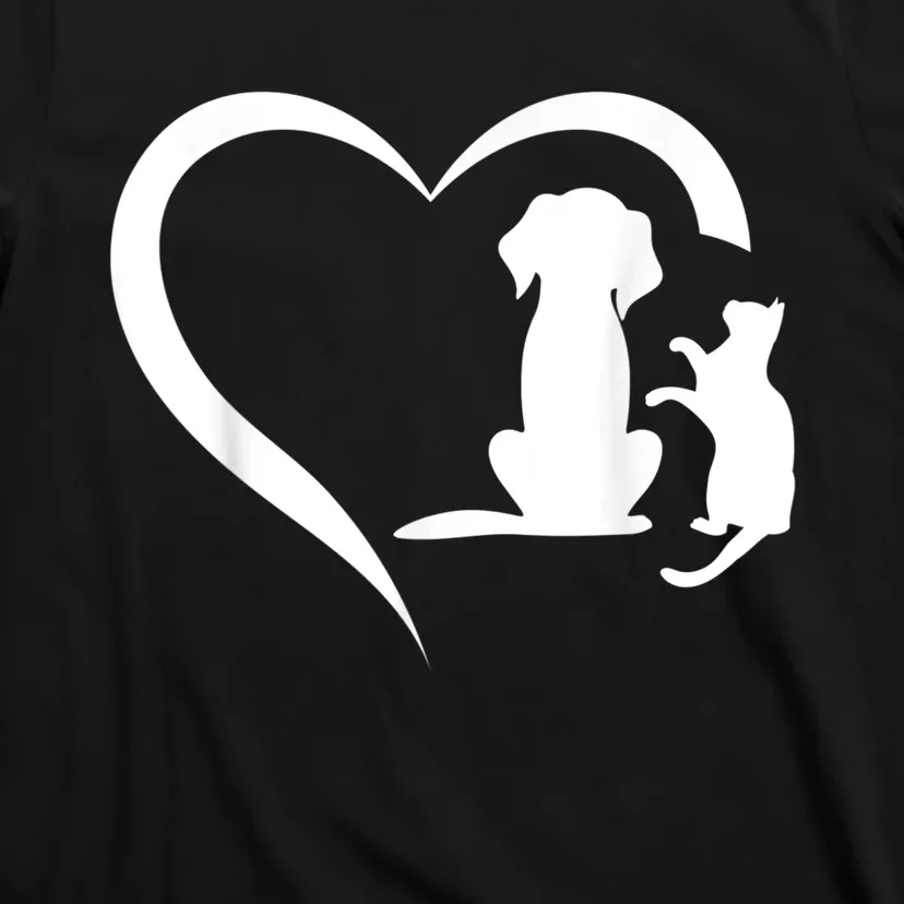 Dog Puppy And Baby Cat Heart Animal Dog & Cat Heart T-Shirt