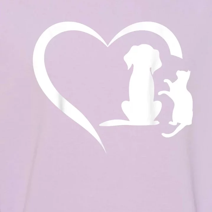 Dog Puppy And Baby Cat Heart Animal Dog & Cat Heart Garment-Dyed Sweatshirt