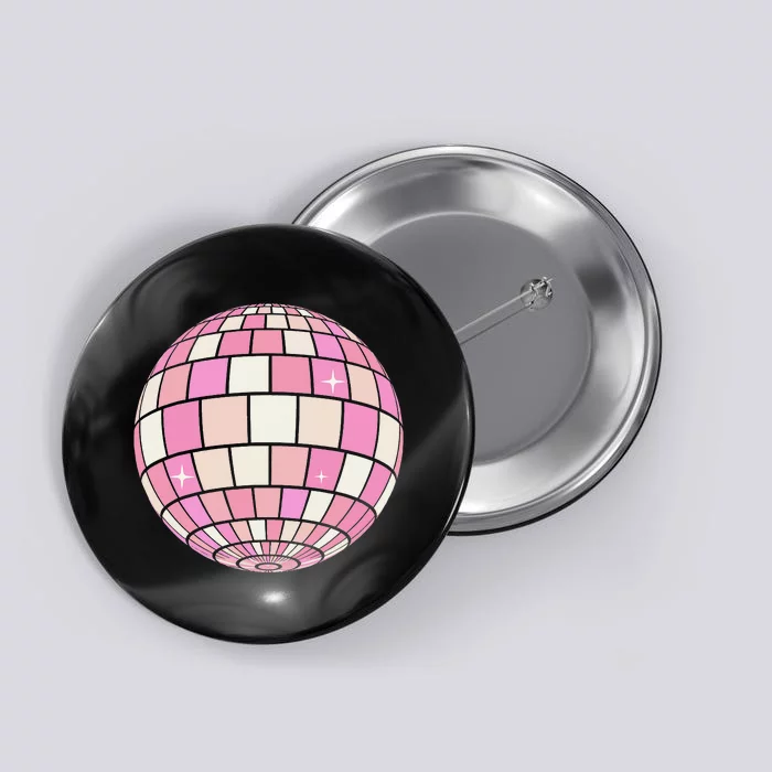 Danish Pastel Aesthetic Disco Ball Preppy Button