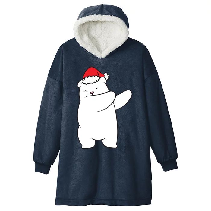 Dabbing Polar Bear Santa Hat Christmas Hat Polar Bear Gift Hooded Wearable Blanket