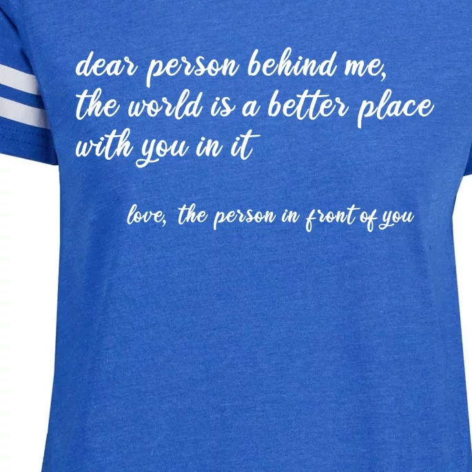 Dear Person Behind Me Enza Ladies Jersey Football T-Shirt