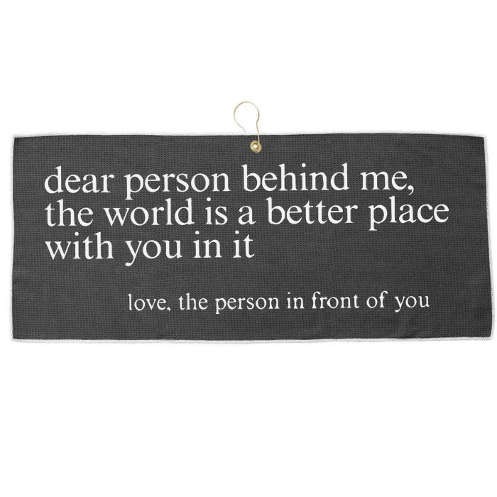 Dear Person Behind Me Large Microfiber Waffle Golf Towel