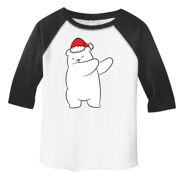 Dabbing Polar Bear Santa Hat Christmas Hat Polar Bear Funny Gift Toddler Fine Jersey T-Shirt