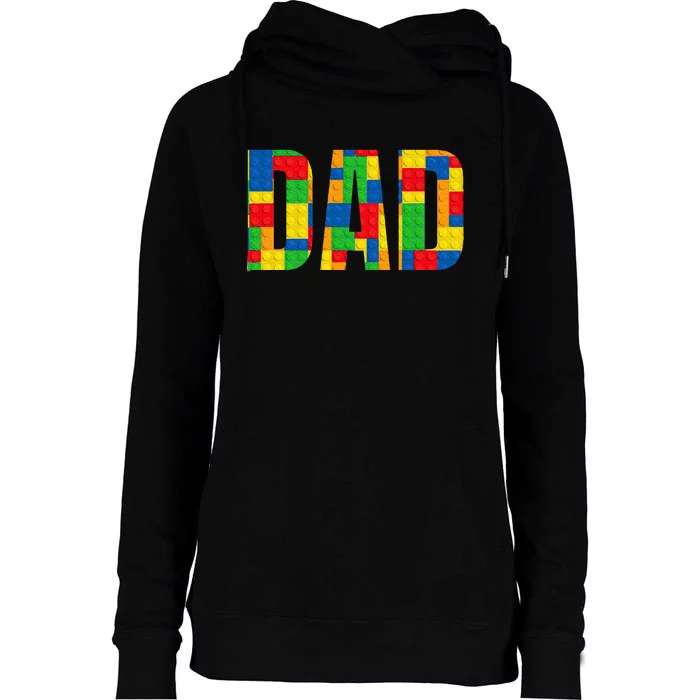 Dad Parent Brick Master Builder Building Blocks Set Family Womens Funnel Neck Pullover Hood