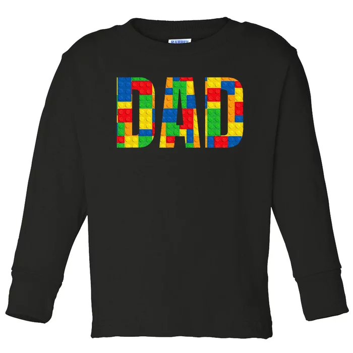 Dad Parent Brick Master Builder Building Blocks Set Family Toddler Long Sleeve Shirt