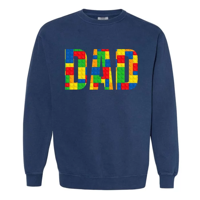 Dad Parent Brick Master Builder Building Blocks Set Family Garment-Dyed Sweatshirt